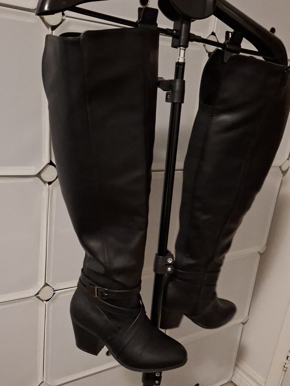Addition Elle Black Over-the-Knee Block Heel Boots